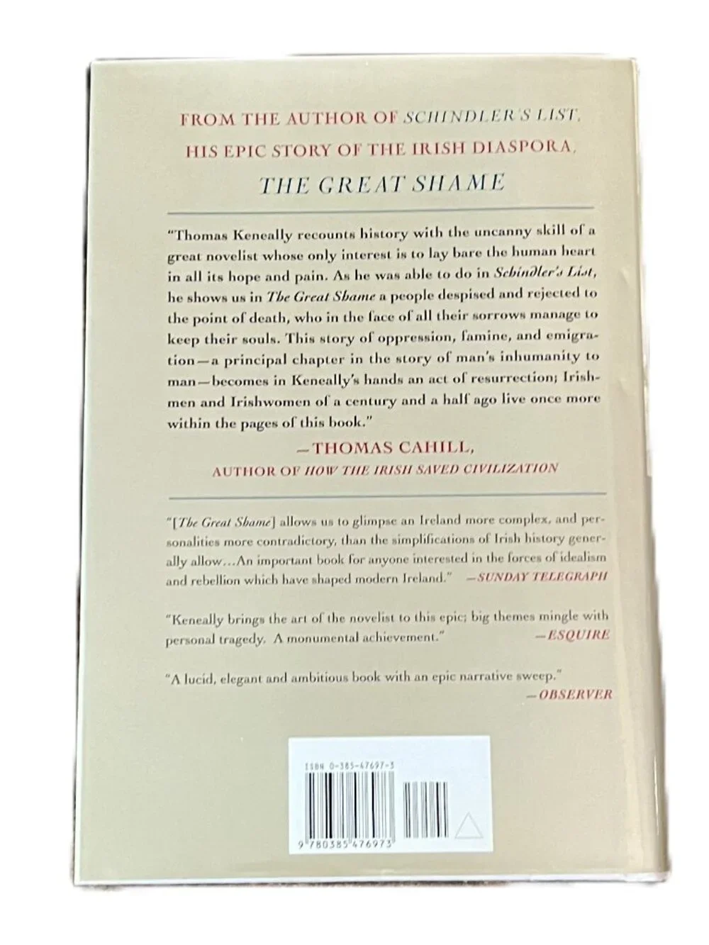 The Great Shame/The Triumph of the Irish in the English-Speaking World, Keneally